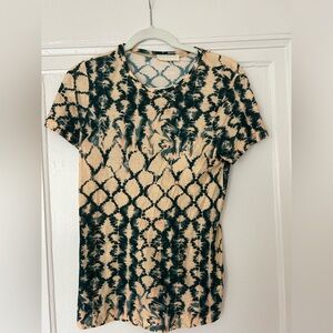 Ulla Johnson Black and Tan Short Sleeve Tee
